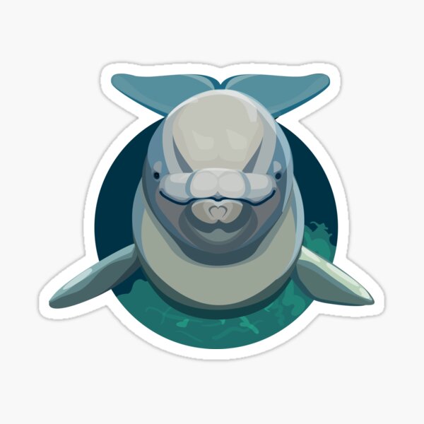 Beluga Whale Round Sticker
