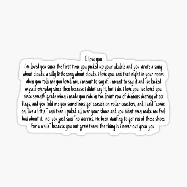 Ricky's I love you speech Sticker