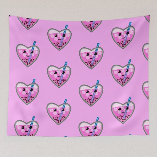 Item preview, Pink Bubble Tea Heart on pink designed and sold by SubtleSplit.