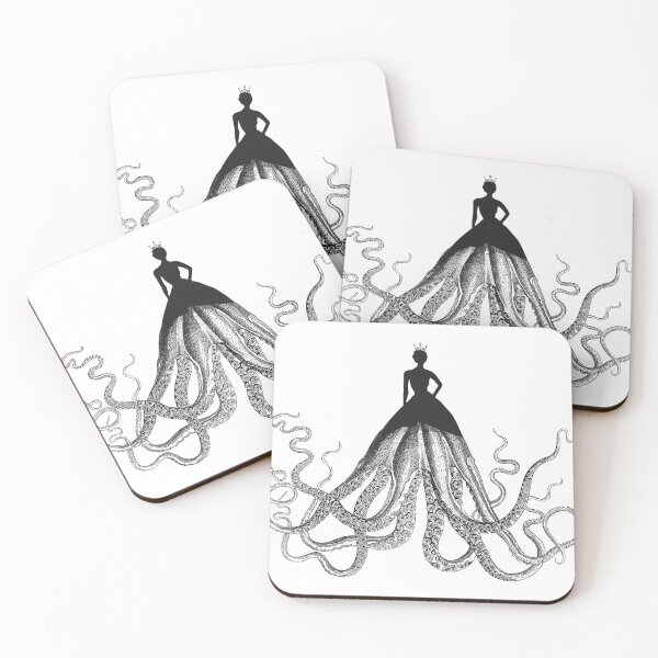 Item preview, the queen of octopuses, graphic and black and white designed and sold by keera66.