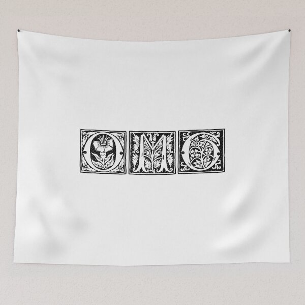 Item preview, OMG! (antique woodblock style/black and white) designed and sold by Dinahspace.