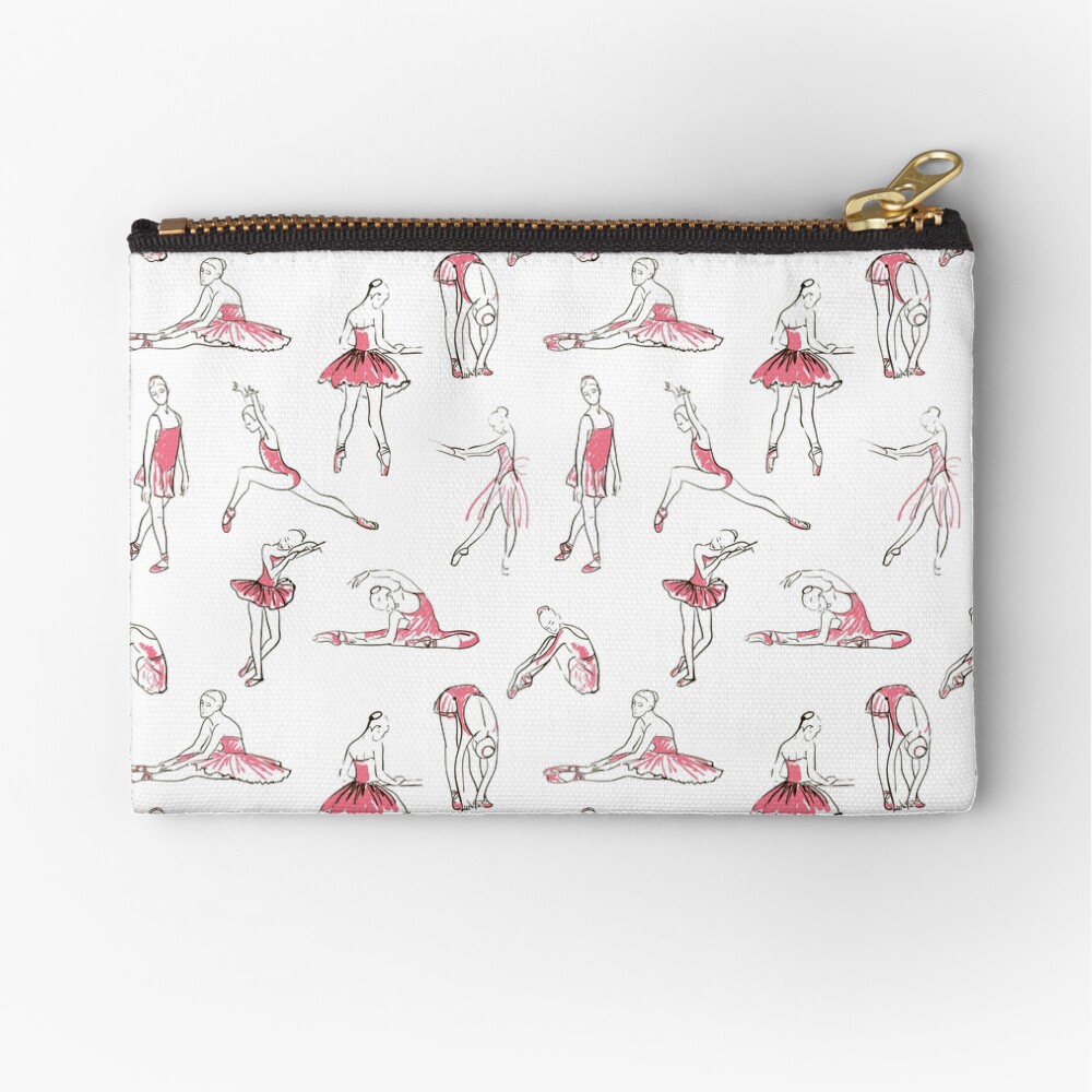 ballerina standing in a pose seamless pattern Zipper Pouch