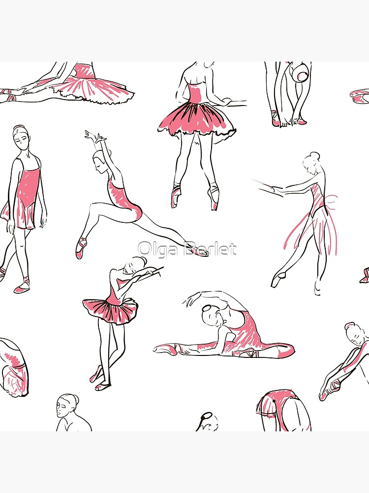 Ballerina different poses in dancing isolated Vector Image
