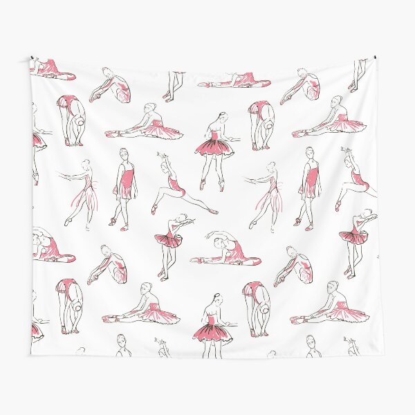 "ballerina standing in a pose seamless pattern" Tapestry for Sale by