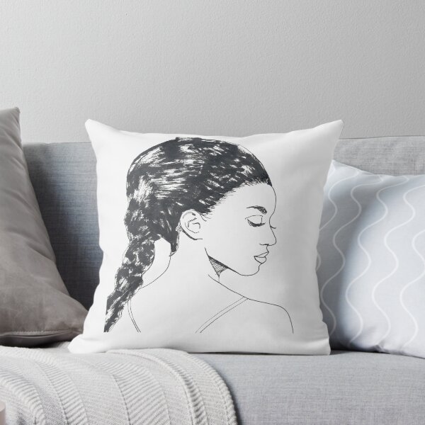 Item preview, portrait of a woman in black and white made in profile and in Indian ink designed and sold by keera66.