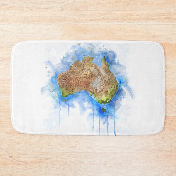 Item preview, Flowing Watercolor Illustration of Australia Map on white background designed and sold by Tansel Diplikaya.