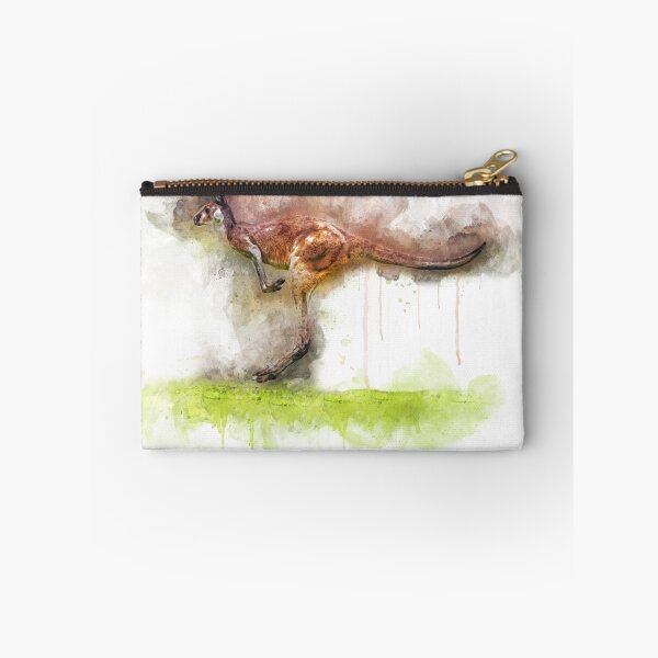 Item preview, Watercolor Illustration of a Running Kangaroo designed and sold by Tansel Diplikaya.