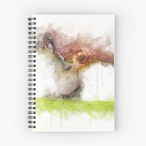 Item preview, Watercolor Illustration of a Running Kangaroo designed and sold by Tansel Diplikaya.