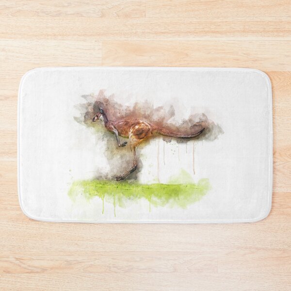 Item preview, Watercolor Illustration of a Running Kangaroo designed and sold by Tansel Diplikaya.