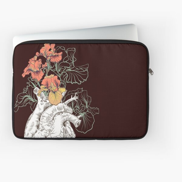 drawing Human heart with flowers Laptop Sleeve