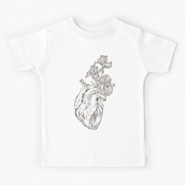 Camiseta para niños «dibujo corazón humano con flores» de OlgaBerlet |  Redbubble