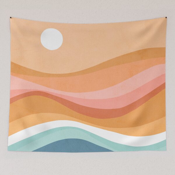 Item preview, Abstract Rainbow Waves Seascape designed and sold by Dominiquevari.