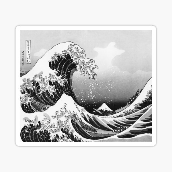 Great Wave: Monochrome Sticker