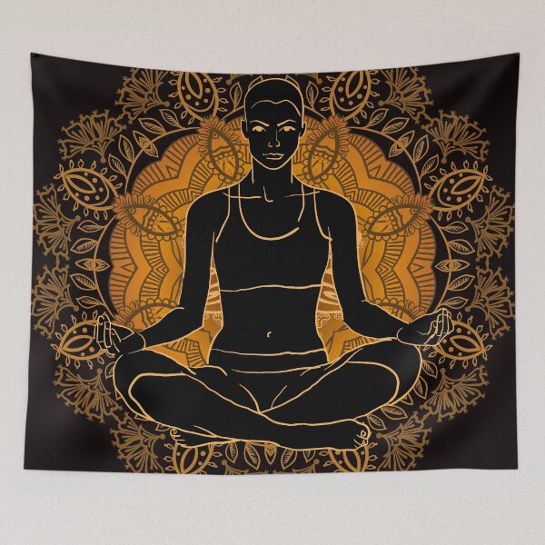 Item preview, beautiful woman doing yoga meditation designed and sold by Olga Berlet.