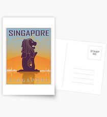 Singapore vintage poster Postcards