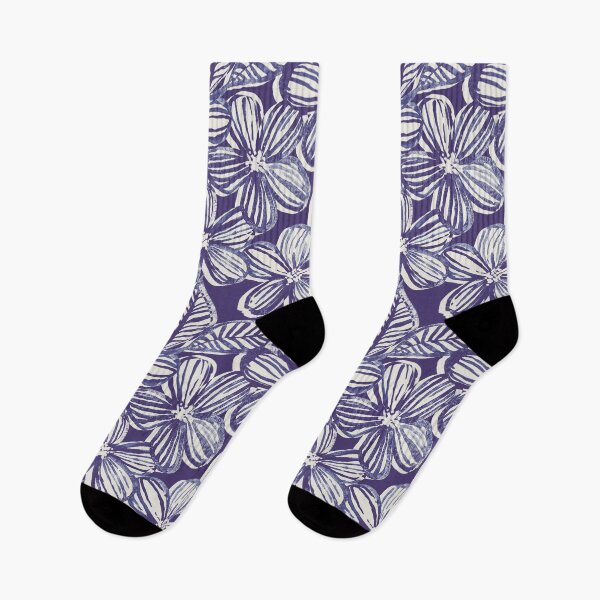 Item preview, Bold Textured Monochrome Indigo Linework Floral designed and sold by micklyn.