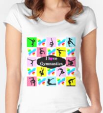 BUTTERFLY I LOVE GYMNASTICS DESIGN Women's Fitted Scoop T-Shirt