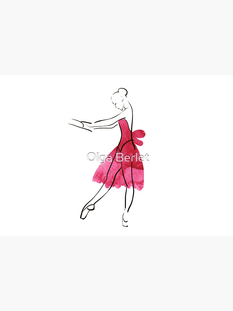 Vector hand drawing ballerina figure, watercolor illustration by OlgaBerlet