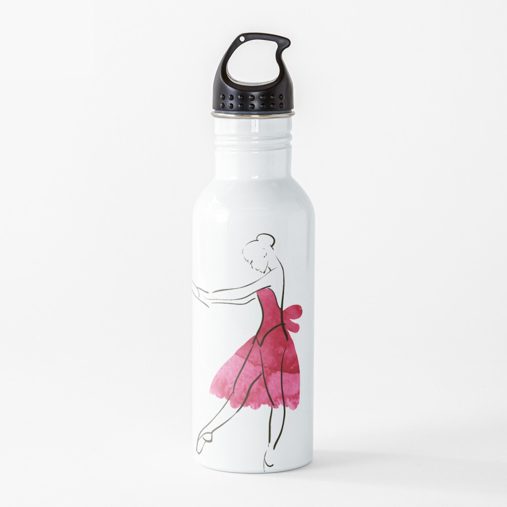 Vector hand drawing ballerina figure, watercolor illustration Water Bottle