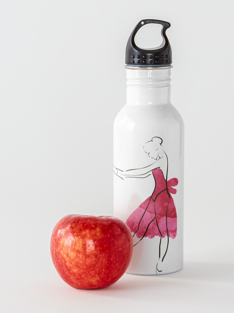 Alternate view of Vector hand drawing ballerina figure, watercolor illustration Water Bottle