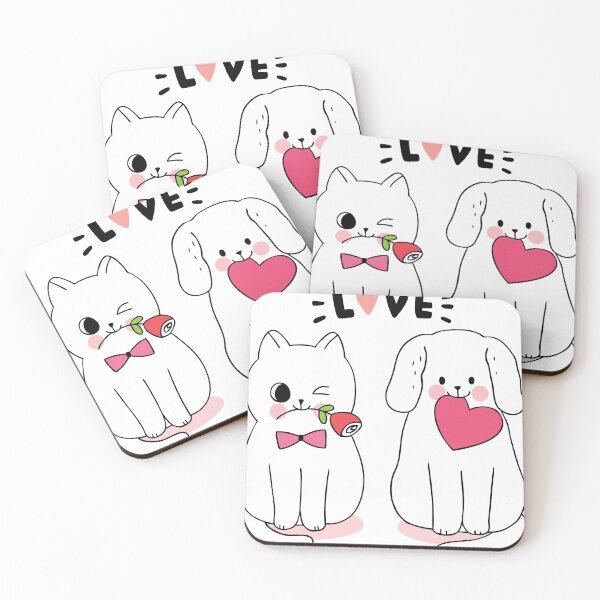 Item preview, Kawaii White Cats Lover And Big Heart designed and sold by shop4fun.