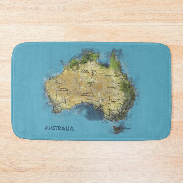 Item preview, Watercolor Illustration of Australia Map designed and sold by Tansel Diplikaya.