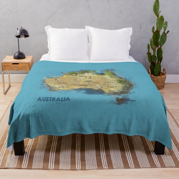 Item preview, Watercolor Illustration of Australia Map designed and sold by Tansel Diplikaya.