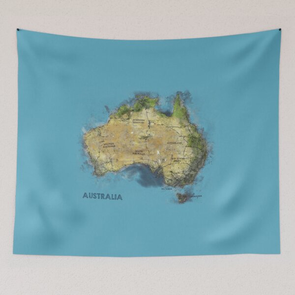 Item preview, Watercolor Illustration of Australia Map designed and sold by Tansel Diplikaya.