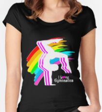 VIBRANT RAINBOW GYMNASTICS DESIGN Women's Fitted Scoop T-Shirt