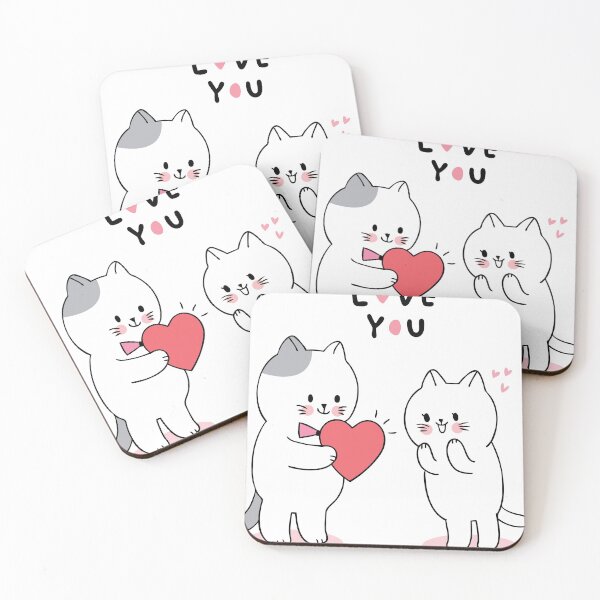 Item preview, Kawaii White Cats Lover And Big Heart designed and sold by shop4fun.
