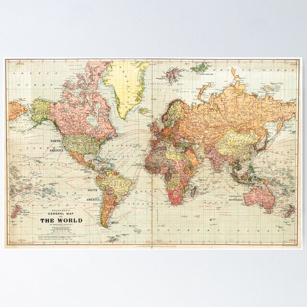 Item preview, Detailed World Map, The World Map, World Map, Rainbow Map, Map With Countries, Map With States, Detailed Map, Vintage World Map designed and sold by easteuromaps.