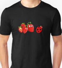 funny strawberries & cute lady bug graphic art Unisex T-Shirt