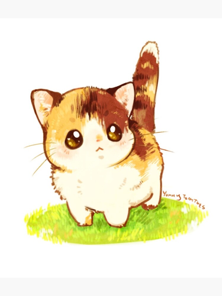 Cute Cat Drawing Greeting Card By Juliopaps Redbubble