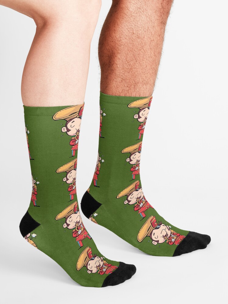 Alternate view of military musician playing a trombone Socks