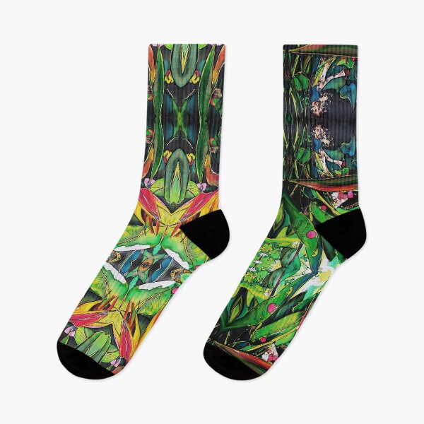 Item preview, JUNGLE GREEN STRELITZIA PATTERN designed and sold by ARTbubble.