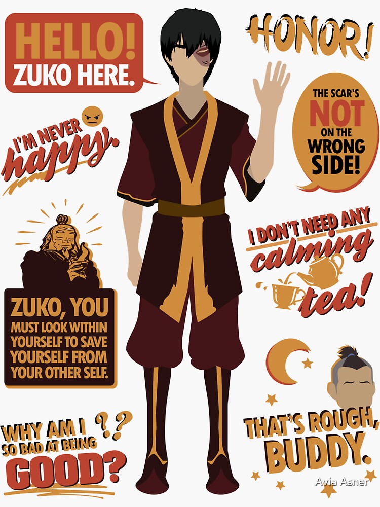 Hello Zuko Here Sticker For Sale By Aviaa Redbubble