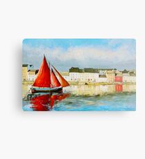Leaving Port - Galway Hooker going out to sea Metal Print