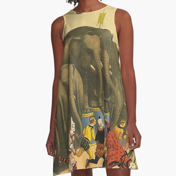 Elephant Acrobats A-Line Dress