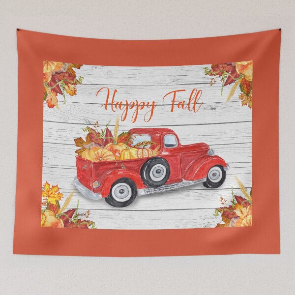 Item preview, Vintage Red truck Fall designed and sold by Jean Plout.