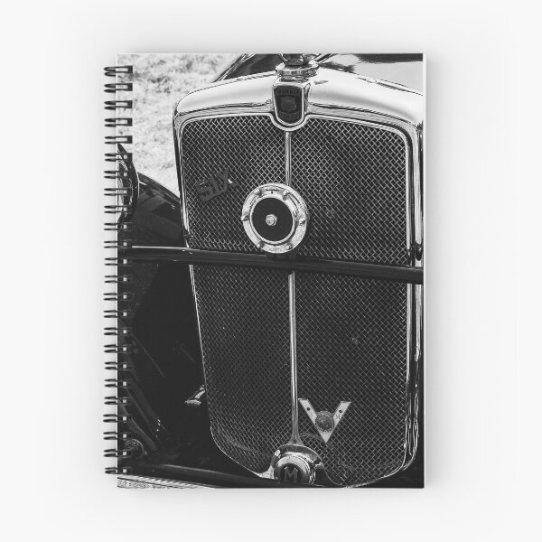 Item preview, A black and white image of the front of a 1930s Morris 10/6 on display at a car show designed and sold by Graham Cornall.
