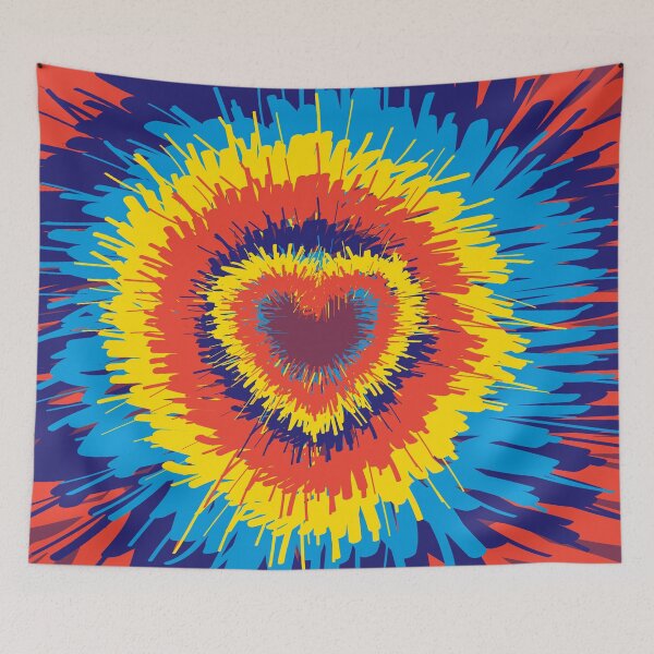 Item preview, Heart tie dye background Hippie Tie-Dye Style designed and sold by mashmosh.