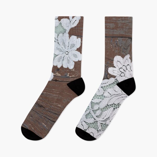 Item preview, bohemian farmhouse country cottage chic barn wood lace designed and sold by LEILA ART SPACE.