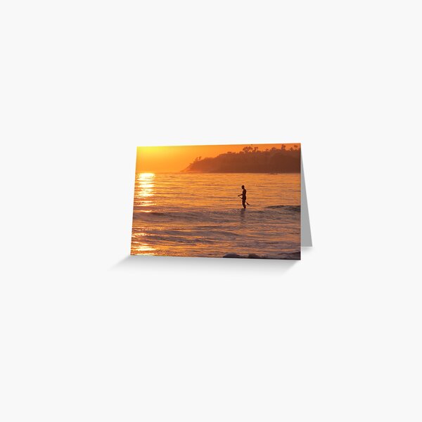 Paddleboard at Sunset Greeting Card