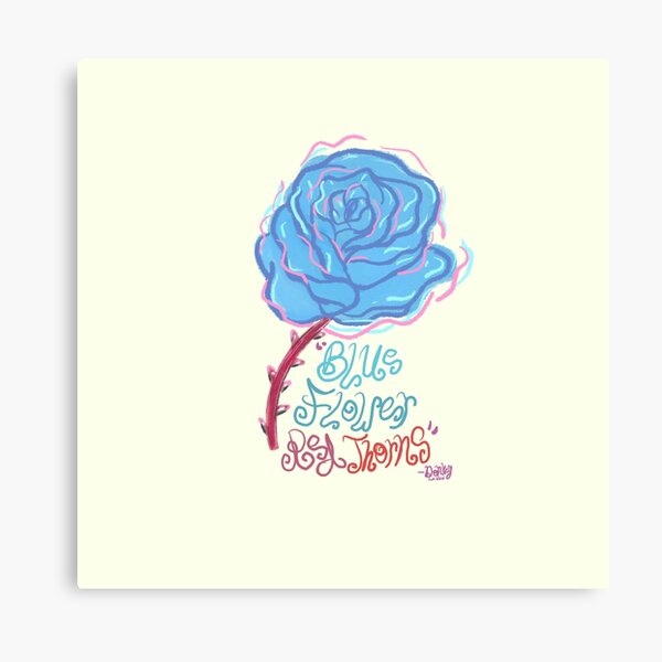 "Vintage Style “Blue Flower, Red Thorns” Shrek Fan Art" Canvas Print