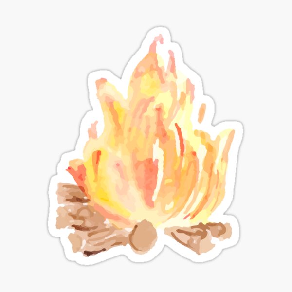 Item preview, Watercolor Burning Campfire designed and sold by Harpley Design Studio.