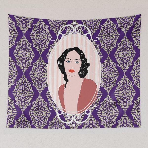 Item preview, vector portrait of a woman in a medallion and on an elegant background - vecteezy.com designed and sold by keera66.