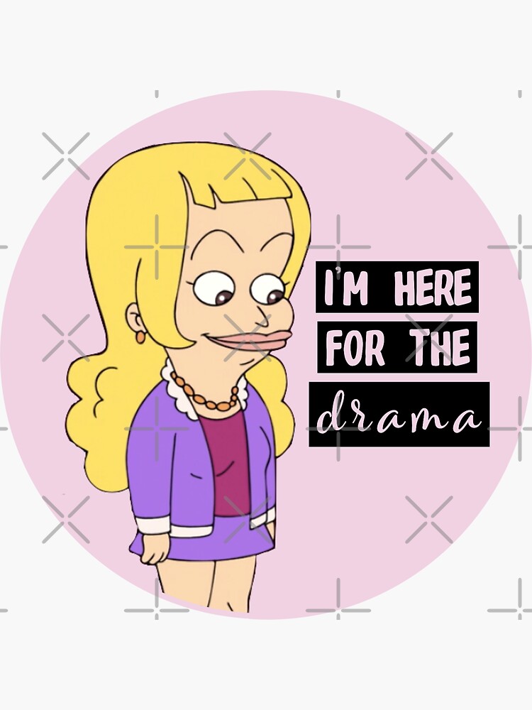 Thumbnail 3 of 3, Sticker, Here for the Drama designed and sold by AJ27.
