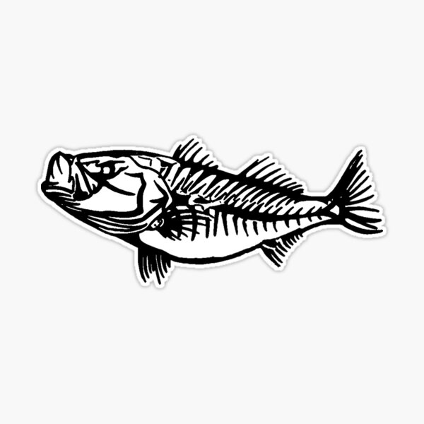 Bone Striped Bass BLACK Decal/Sticker [STK937] - $6.99 : Almost