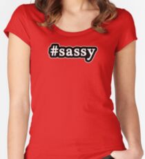 Sassy - Hashtag - Black & White Women's Fitted Scoop T-Shirt