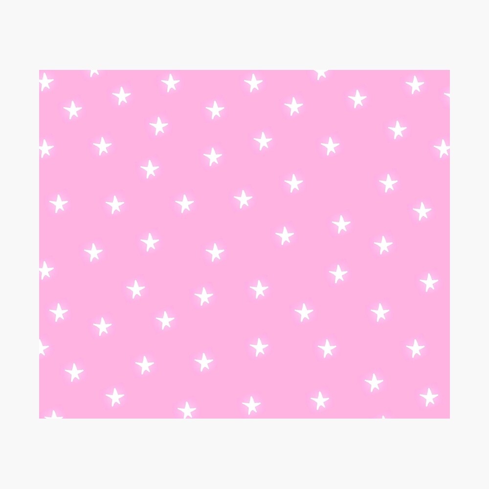 Pink Background With Stars Poster By Jenbun Redbubble